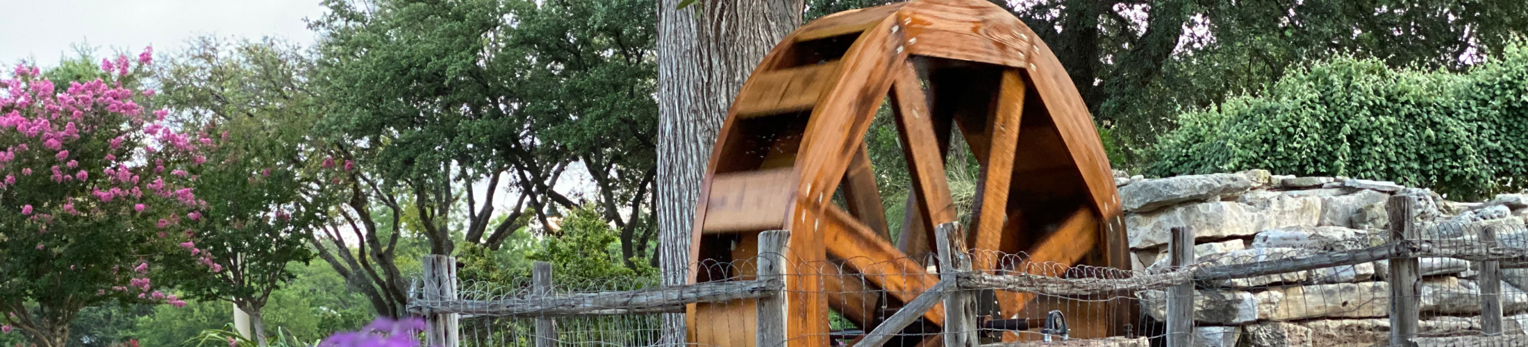 Waterwheel in Park Setting